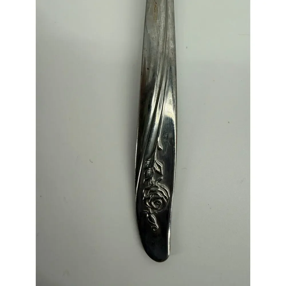 Oneida Stainless Rose Floral Butter Spreader Knife Vintage Flatware